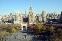 03 New York Washington Square Park In Autumn With One Penn Plaza, 2 Fifth Ave, Empire State Building, One Fifth Ave, Brevoort East, Met Life Tower From NYU Kimmel Center.jpg